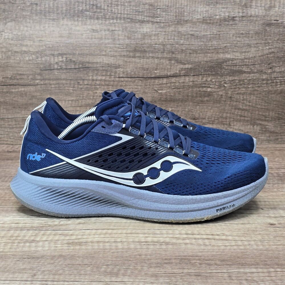 Saucony Ride 17 Men's Size 12 Navy Blue Gray Running Shoes (S20924-106) - Picture 1 of 9
